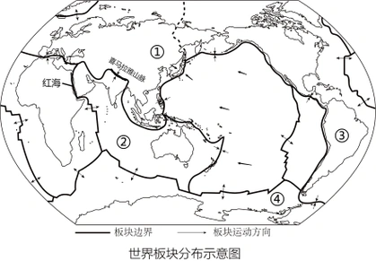 读板块运动示意图回答下列问题