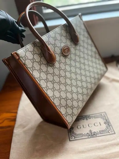 gucci 古驰 logo 老花托特包 手拎单肩包【图片 价格 品牌 报价】