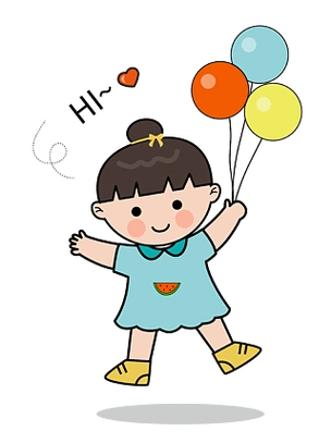 矢量女孩卡通小女孩简笔画可爱儿童画打招呼