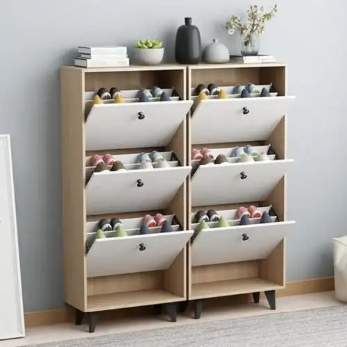 鞋柜卧室电梯口间厅家用实木木头现代简约免漆新款鞋柜