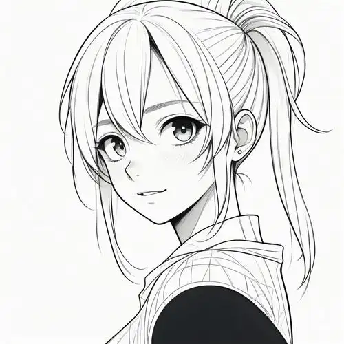 动漫风格黑白女生头像🎨