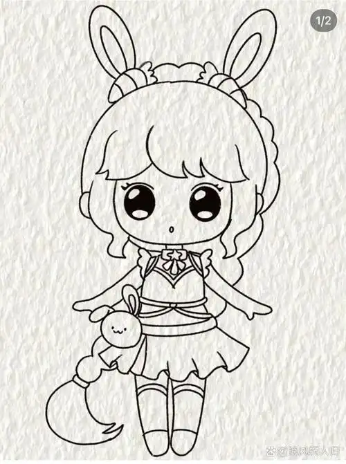 小舞简笔画  | 大佬画的vs5岁画的 第一次画动漫人物,女儿画的小舞能