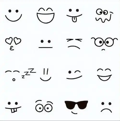99种超简单的表情线稿,零基础也能画
