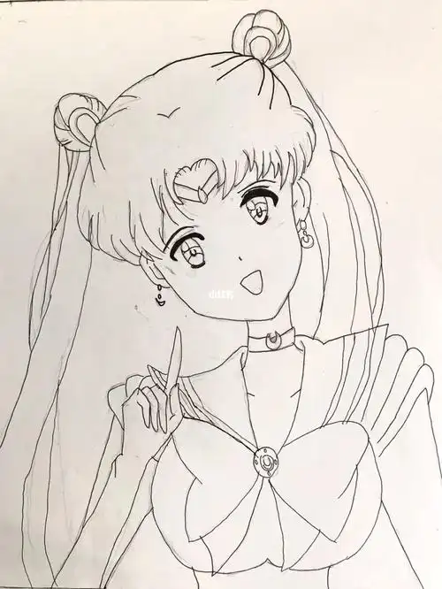 美少女战士水冰月马克笔手绘