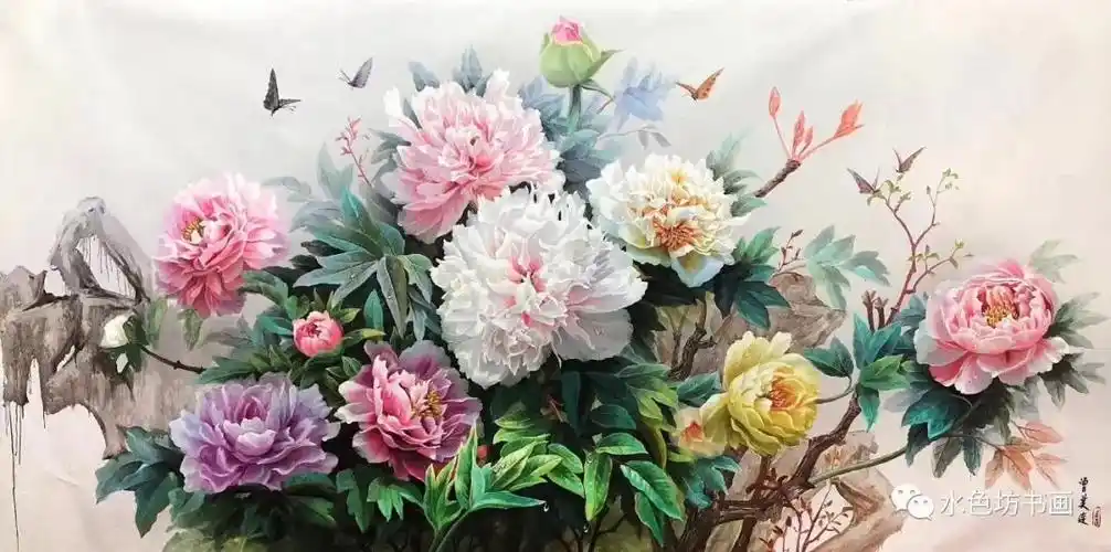 编辑牡丹花系列2014年作品《牡丹引凤》中央电视台2套播2015年作品