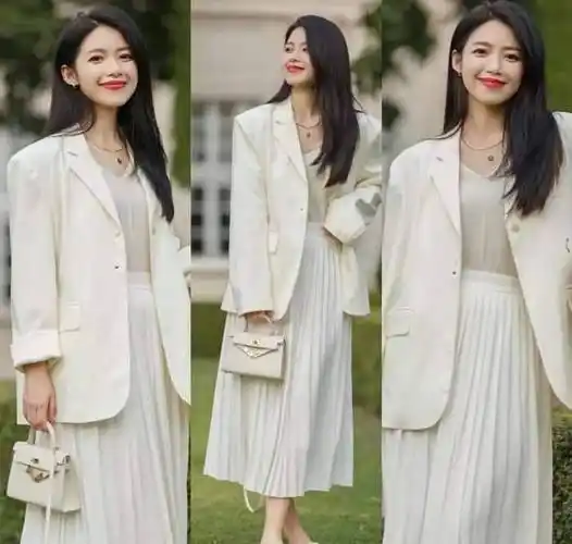 原创西装配裙气质超群化身温柔知性的气质女神这样穿就对了