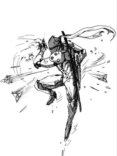 有爱玩家绘制:精美守望英雄钢笔速写作品_守望先锋官网合作专区_17173