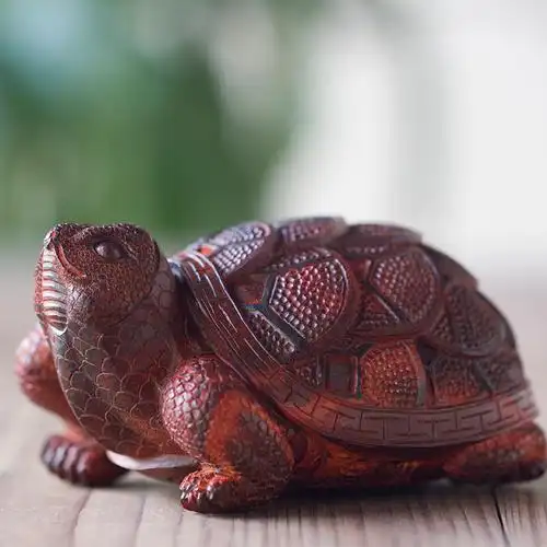 金钱龟印度小叶紫檀老料手工雕刻乌龟摆件文玩摆件