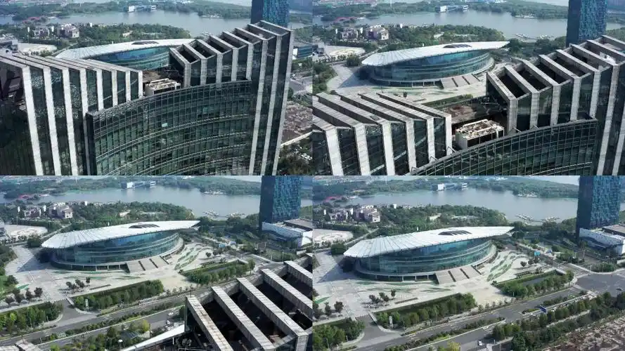 吴江区盛泽镇政府大楼盛泽国际会展中心航拍