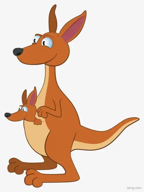 创意卡通袋鼠png素材透明免抠图片装饰效果