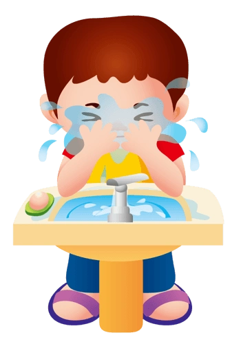 男孩洗脸