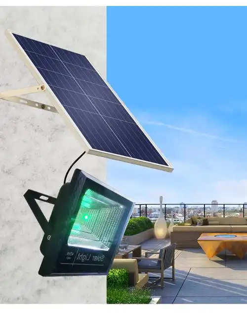 新款太阳能灯led感应泛光灯农村家用户外灯智能遥控分体式投光灯