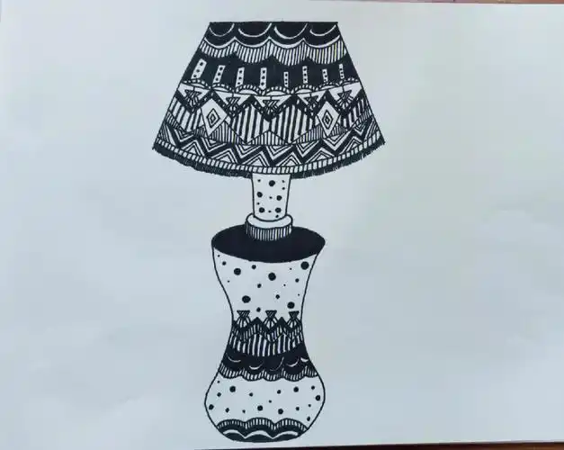 坚持打卡黑白线描画台灯