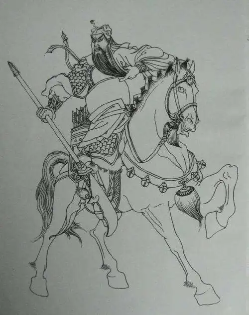 【国画线描】武圣关羽线描英姿(江上行—关羽之歌)