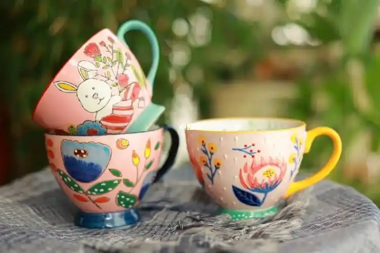 创意手绘陶瓷萌趣早餐杯