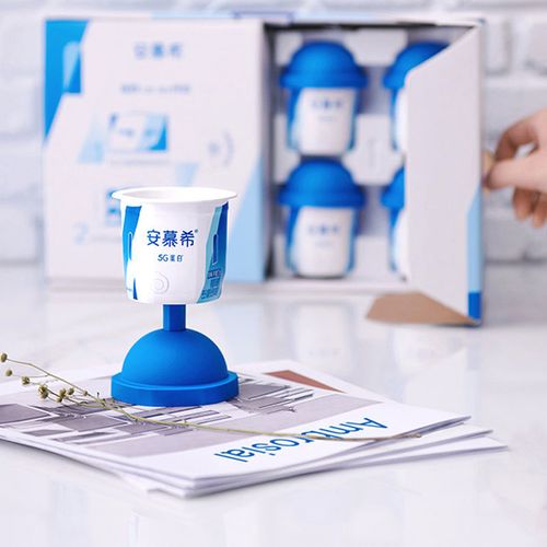 伊利慕希5g蛋白酸奶胖子凝酪勺小蓝布丁高脚杯酸奶