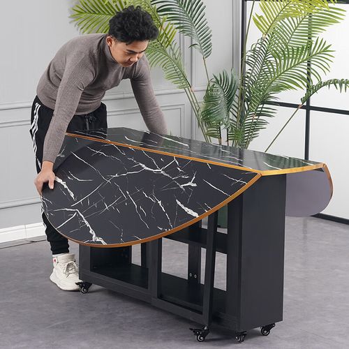 富亚居家用简易折叠圆桌大圆桌面可折叠餐桌子饭桌移动简约餐桌椅组合