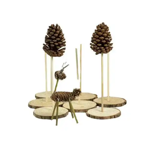 1成交6480件原木片木头片diy手绘画材料手工幼儿园装饰松木年轮木块