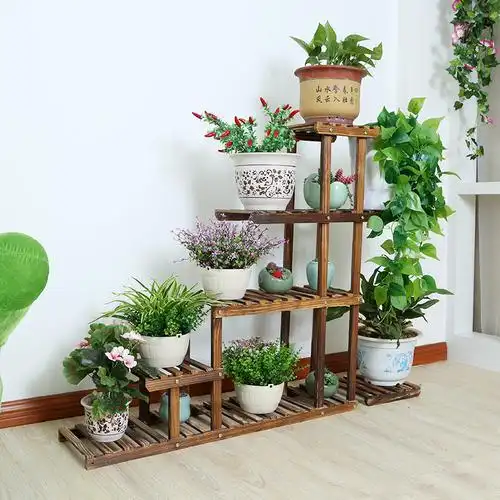 厂家直销实木多层木制花架阳台客厅室内落地吊兰緑萝欧式木质花架