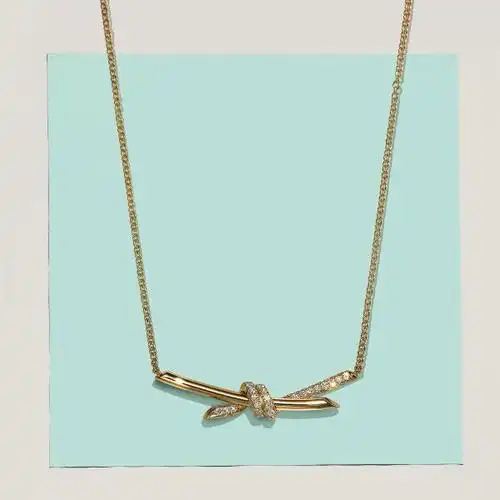 蒂芙尼tiffanyknot18k黄金镶钻吊坠
