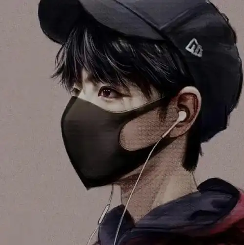 动漫头像 男生 帅气 口罩 男神(作者不详出处不详)