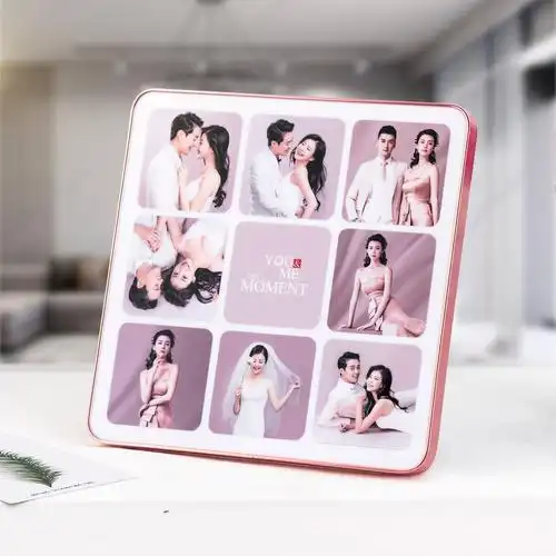 拼图宝宝冲印免洗百天烤瓷婚纱照七寸水晶树脂相框