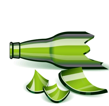 手绘破碎的玻璃瓶