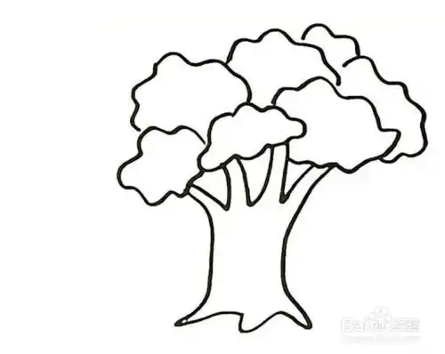 画大榕树的儿童卡通简笔画教程
