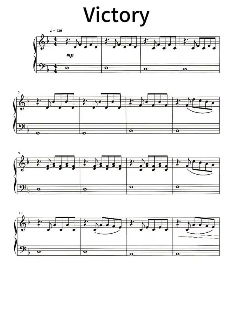 victory#钢琴谱#钢琴简谱# - 抖音