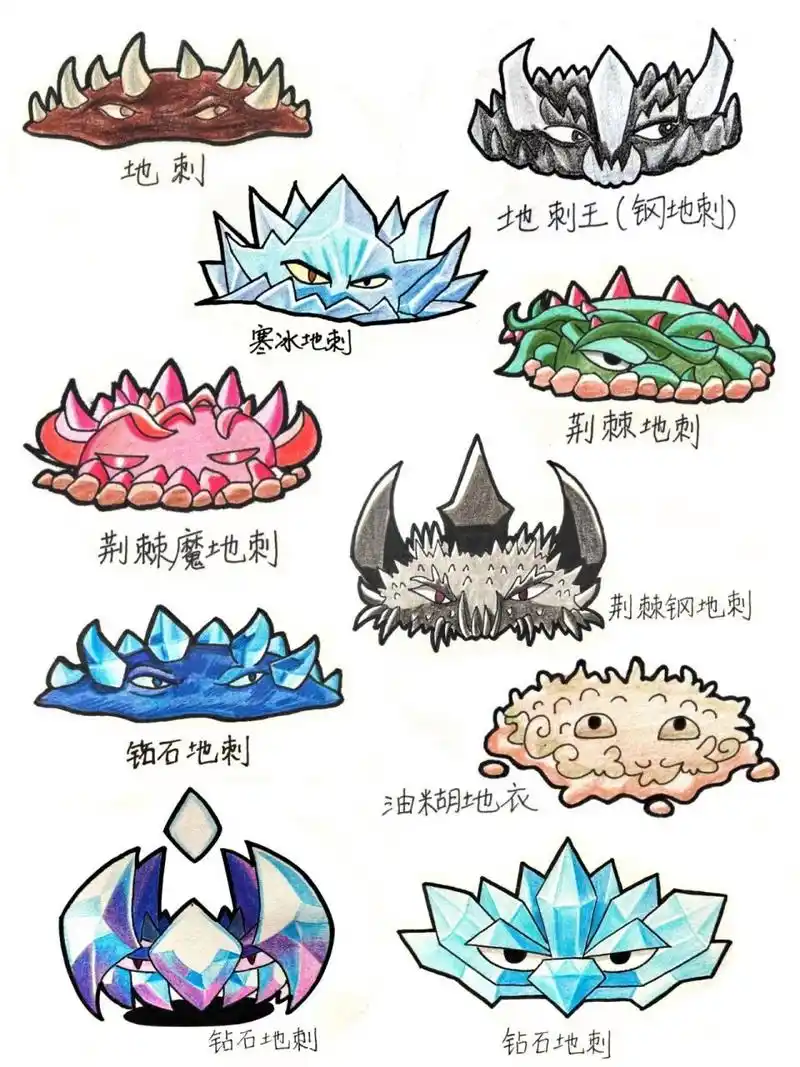 植物大战僵尸绘画 地刺家族