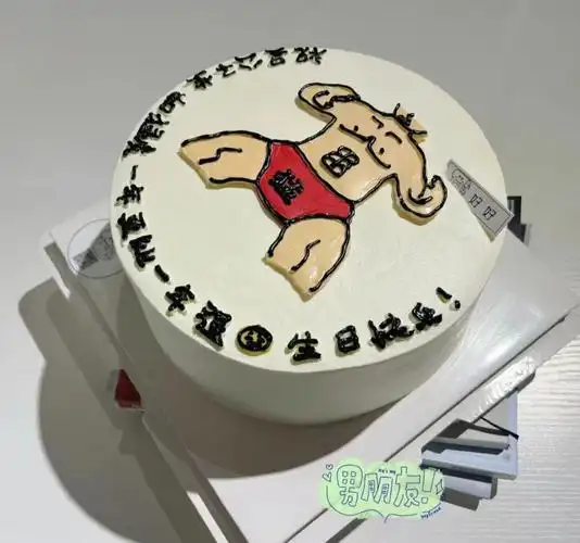 手绘搞笑肌肉男蛋糕
