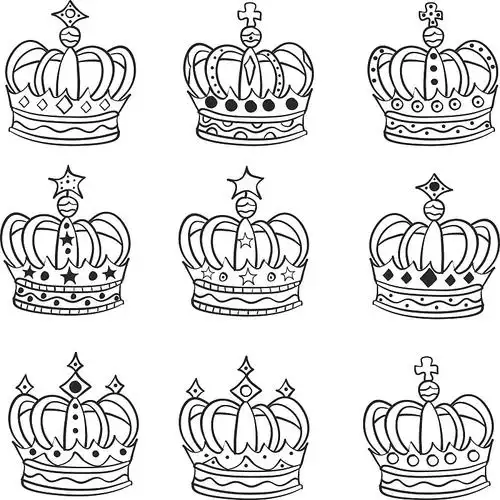 魅力国王女王皇冠涂鸦