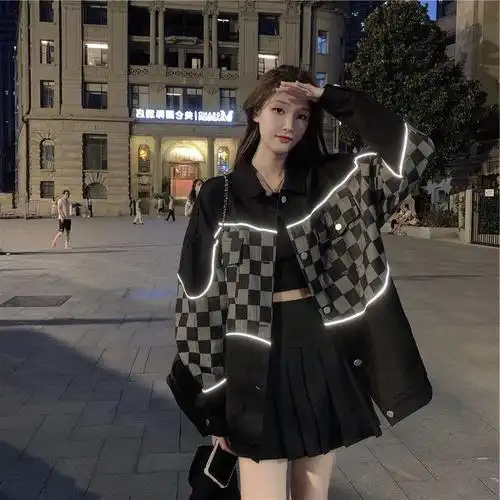 欧美高街hiphop小香风牛仔外套女ins潮秋百搭美式复古