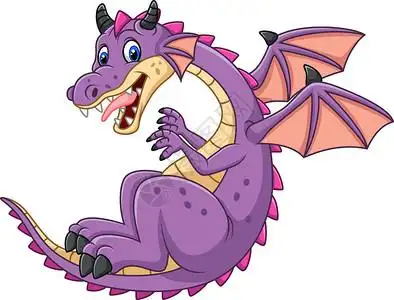 白色背景孤立的卡通龙矢量插图ca图片