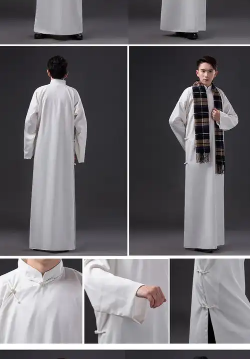 古装民国五四青年长衫先生相声服马褂男士演出服多色长袍批发