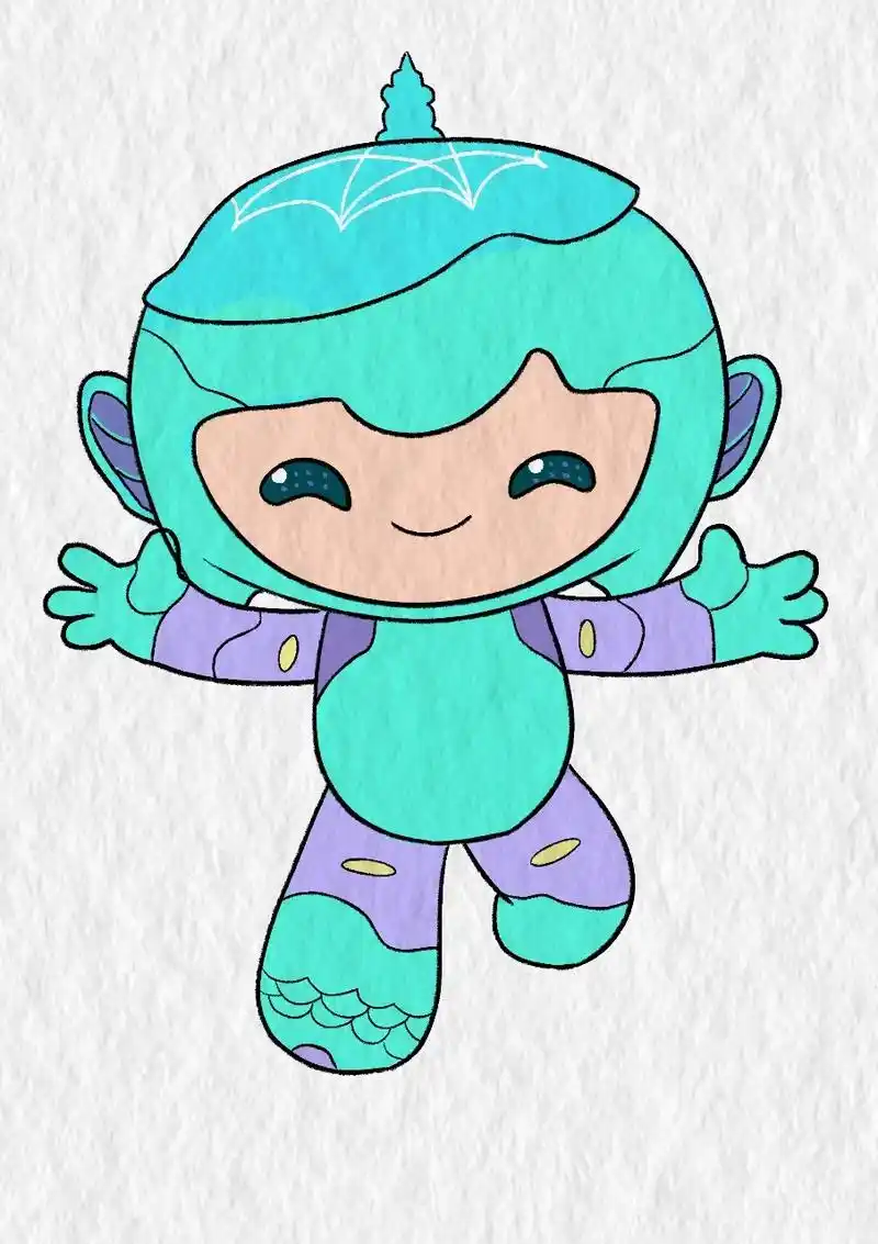 亚运会吉祥物莲莲来了!#莲莲 #黑板报 #简笔画 - 抖音