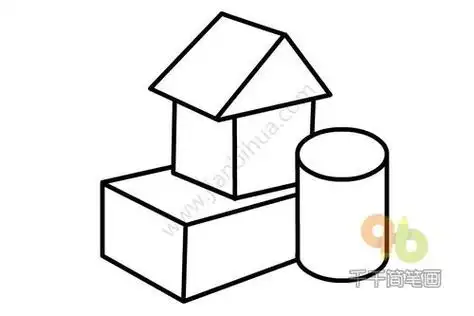 积木简笔画积木堆城堡简笔画积木简笔画怎么画幼儿园建构区积木简笔画