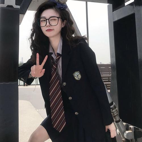 花千猪jk本佐中制服西装外套秋冬原创新款校供感小个子西服套装女