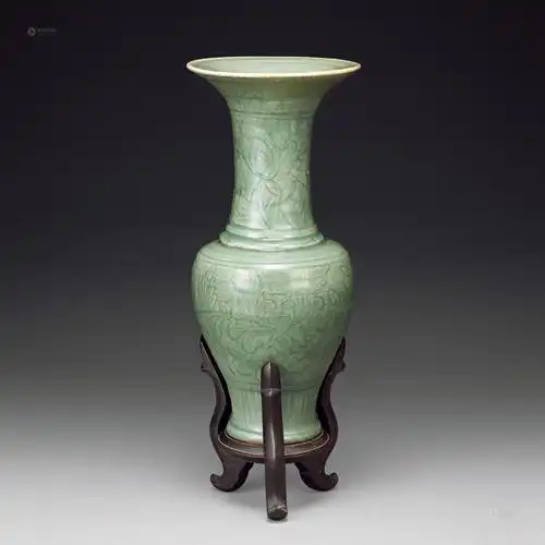 【清 龙泉青瓷凤尾尊】拍卖品_图片_价格_鉴赏_清代单色釉瓷器_雅昌