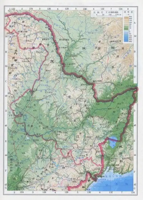 黑龙江省的地形图