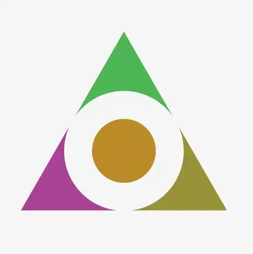 矢量圆形镂空彩色三角形