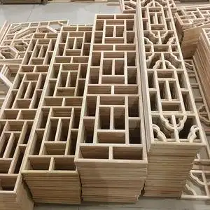 仿古门窗实木花格镂空中式东阳木雕窗户玄关屏风隔断客厅格栅定制