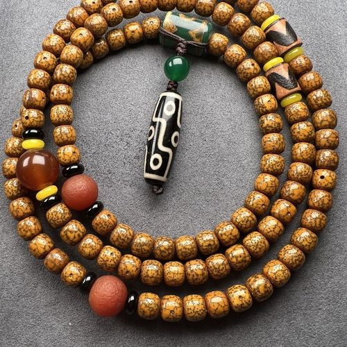 海南老陈籽开片老星月菩提子项链108颗佛珠项链男手串女士毛衣链