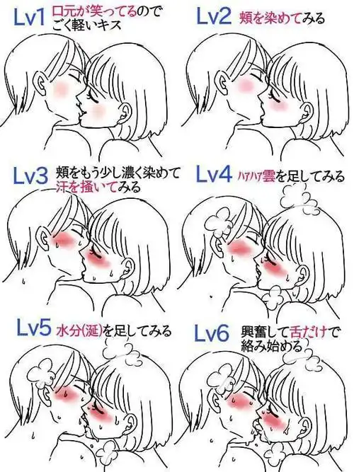 猎图人_绘制教程收集#亲吻的画法