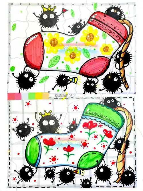 创意儿童画我的袜子适合58岁