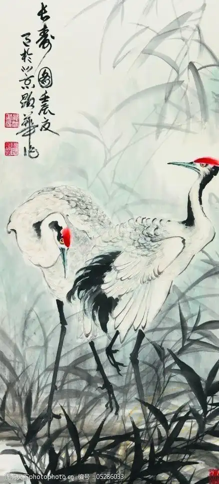 仙鹤鹤水墨画图片