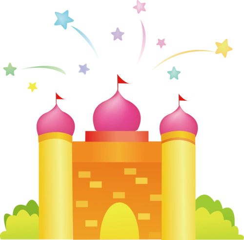 卡通城堡png元素图片