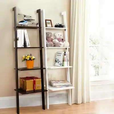 客厅梯形置物架实木靠墙书架卧室花架落地墙角储物架层架展示架子_5折