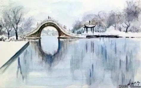 断桥残雪简笔画手绘