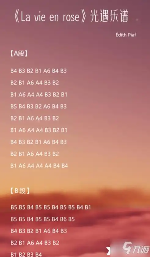 光遇高音钢琴琴谱一览